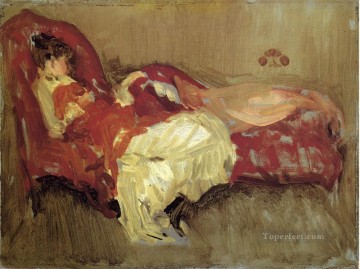  siesta pintura - Nota en rojo La Siesta James Abbott McNeill Whistler
